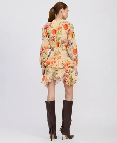 En Saison Yasmeen Mini Dress In Natural Floral In Multi