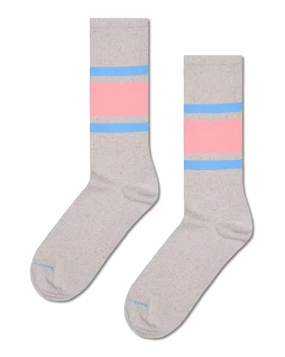 Happy Socks Simple Stripe Sneaker Socks In Multi