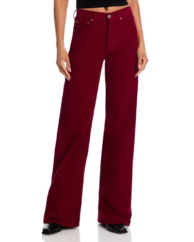 Re/done High Rise Wide Leg Jeans In Beet Cord In Red