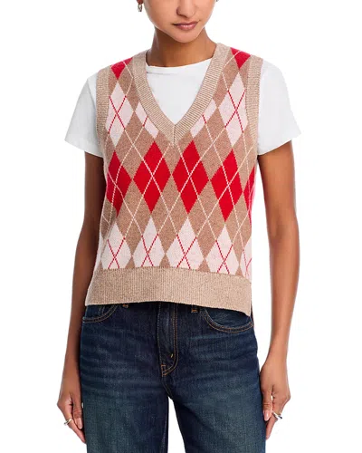 Re/done Argyle Vest In Red