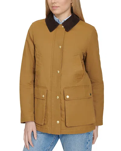 Cole Haan Coated Hunter Jacket In Khaki