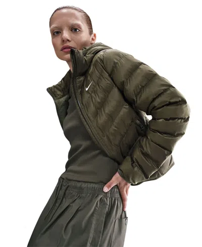 Nike Sportswear Women's Windpuffer Therma-fit Hooded Puffer Jacket In Green