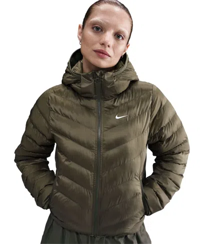 Nike Sportswear Women's Windpuffer Therma-fit Hooded Puffer Jacket In Green
