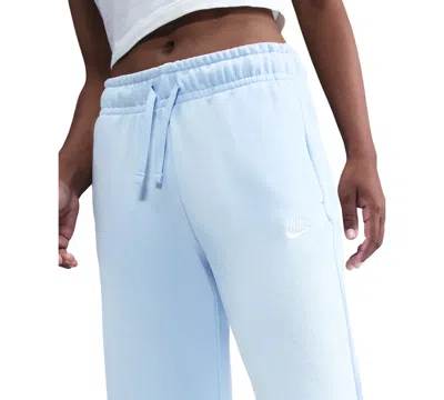 Nike Women's Sportswear Club Fleece Mid-rise Wide-leg Sweatpants In Blue