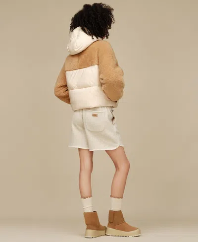 Ugg Braid Puffer Jacket Cream/sand In Neutral