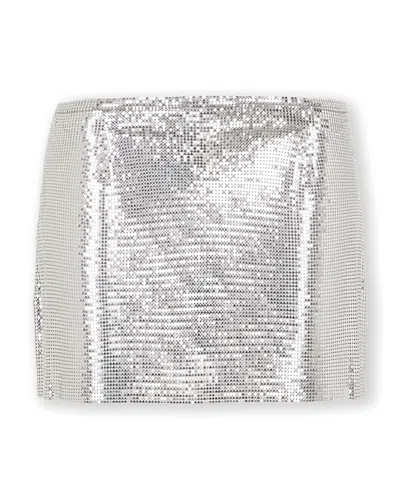 Rabanne Metal Mesh Mini Skirt In Silver