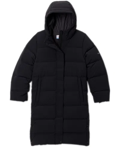 Columbia Big Girls Amaze Puff Long Hooded Jacket In Black