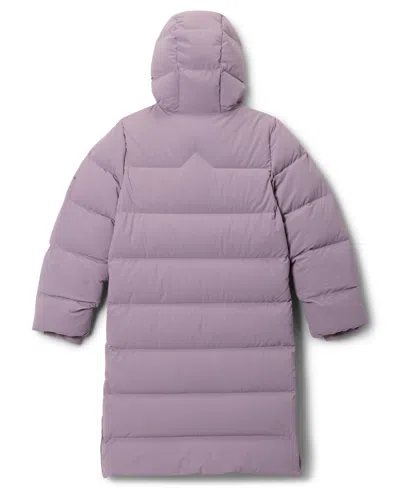 Columbia Big Girls Amaze Puff Long Hooded Jacket In Purple