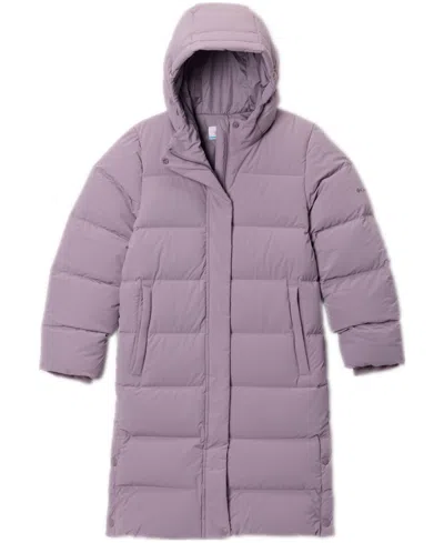 Columbia Big Girls Amaze Puff Long Hooded Jacket In Purple