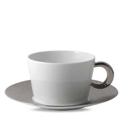 Bernardaud Ecume Platinum Breakfast Cup In White