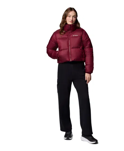 Columbia Women's Puffect Cropped Jacket In Burgundy