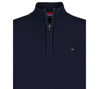 Tommy Hilfiger Boys 2t-7 Quarter-zip Sweater In Black