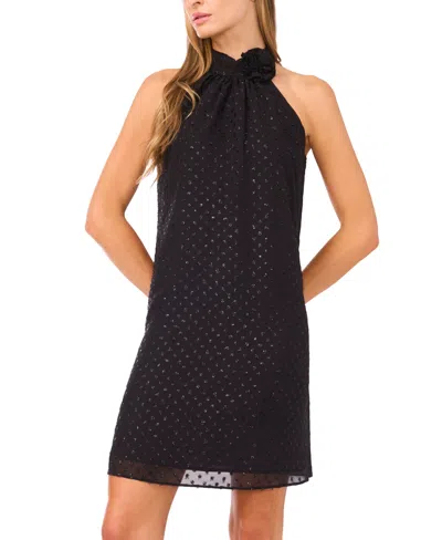 Cece Womens Rosette Polyester Halter Dress In Black