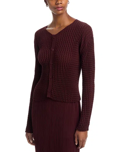 Issey Miyake Spongy Cardigan Sweater In Brown