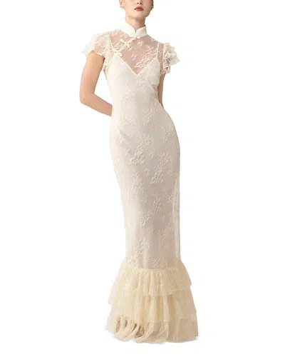 Sau Lee Ramona Lace Dress In Neutral