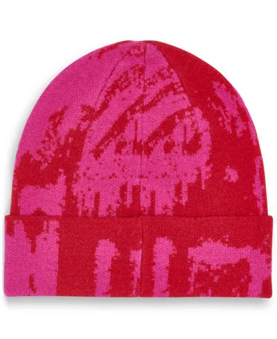 Dkny Women's Paint Stroke Beanie In Red