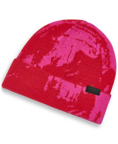 Dkny Women's Paint Stroke Beanie In Red