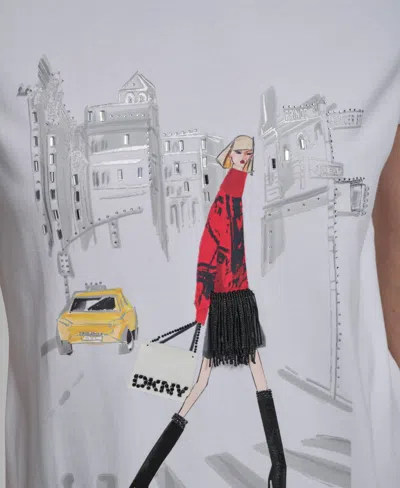 Dkny Women's Conversational Short Sleeve T-shirt In White