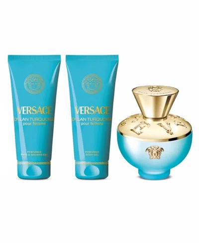 Versace Dylan Turquoise Eau De Toilette Gift Set ($198 Value) In Transparent