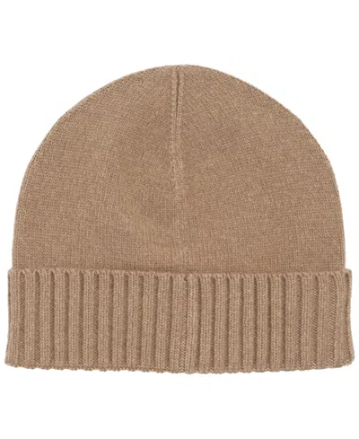 Ralph Lauren Ribbed Button Beanie Hat In Brown