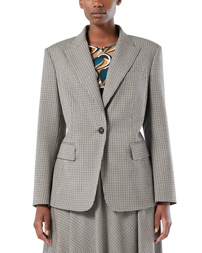 Marina Rinaldi Caliga Wool Blazer In Brown