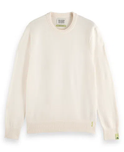 Scotch & Soda Men's Solid Crew Neck Sweater In Yellow