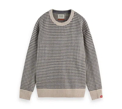 Scotch & Soda Men's Chenille Pattern Long Sleeve Sweater In Gray