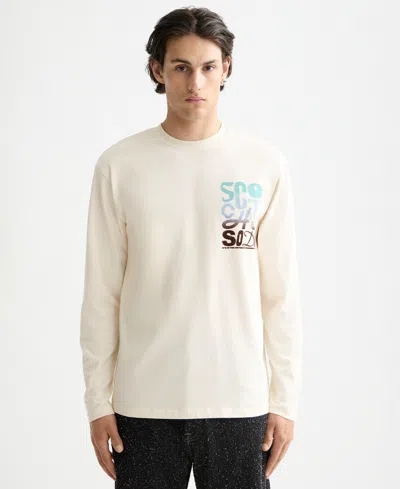Scotch & Soda Relaxed Fit Logo Artwork Tee In Neutral