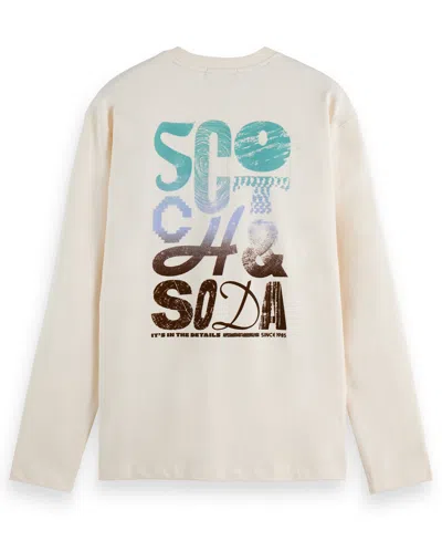 Scotch & Soda Relaxed Fit Logo Artwork Tee In Neutral