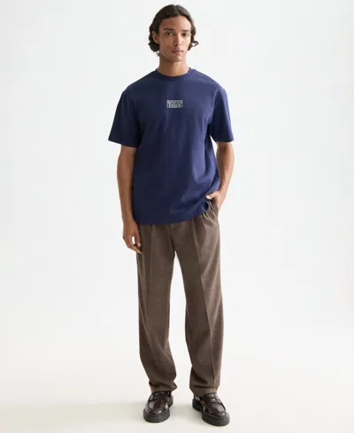 Scotch & Soda Men's Relaxed Fit Cross Stitch Artwork T-shirt In Blue