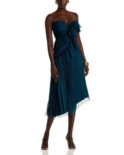 Amur Caitlyn Strapless Midi Dress In Multi