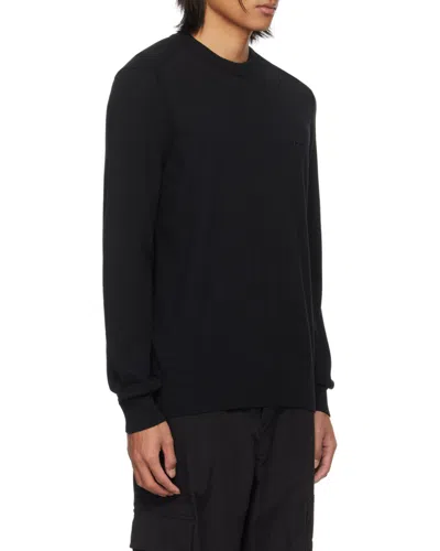 Hugo Boss Logo-embroidered Ribbed Jumper In Black