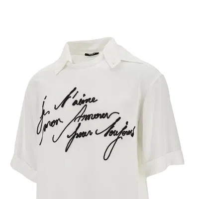 Balmain Embroidered T-shirt With Collar In White