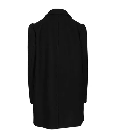 Dries Van Noten Structured White Jacket With High Shoulder Pads And Elegant Collar In Black