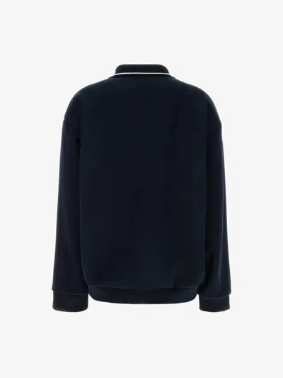 Miu Miu Piquet Jacket With Ribbed Cuffs And Hem In Blue