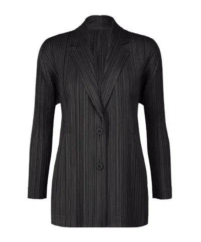 Issey Miyake Pleats Jacket In Blue