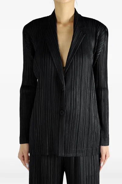 Issey Miyake Pleats Jacket In Blue