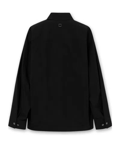 Wooyoungmi Long-sleeved Logo Shirt In Black