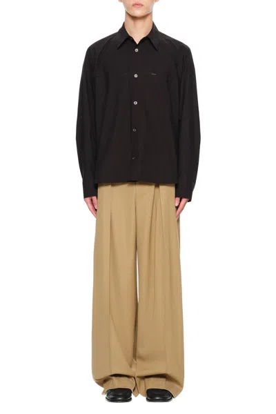 Wooyoungmi Long-sleeved Logo Shirt In Black