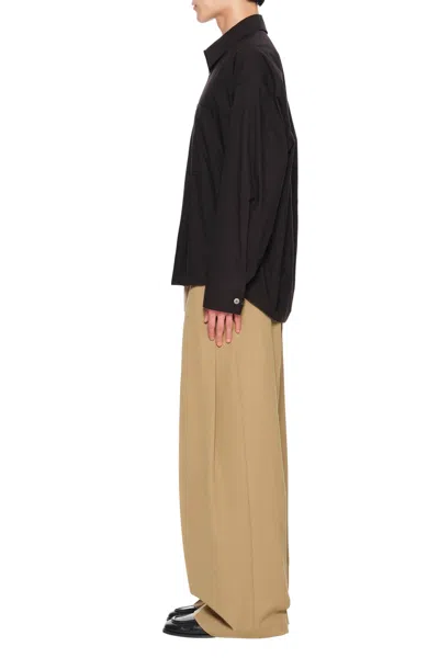 Wooyoungmi Long-sleeved Logo Shirt In Black