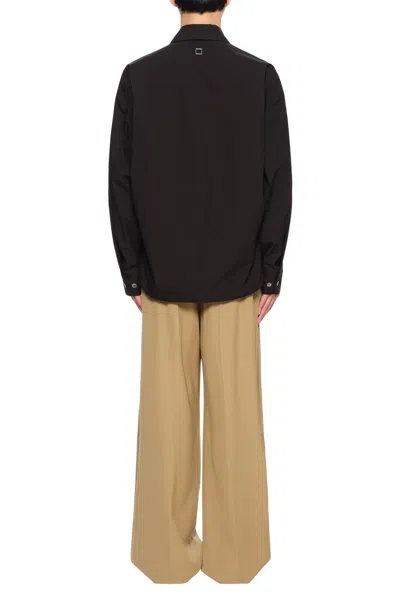 Wooyoungmi Long-sleeved Logo Shirt In Black