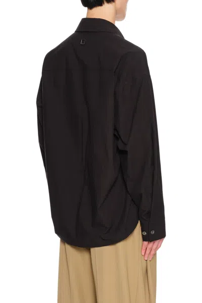 Wooyoungmi Long-sleeved Logo Shirt In Black