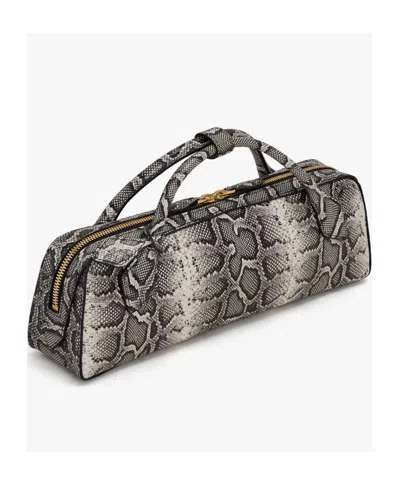 Alaïa Small Le Teckel Python Print Leather Shoulder Bag In Purple