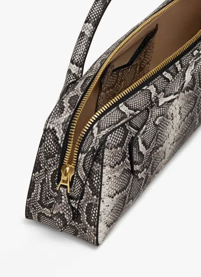 Alaïa Small Le Teckel Python Print Leather Shoulder Bag In Purple