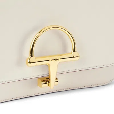 Gucci Small Crossbody Bag In Smooth Leather In White