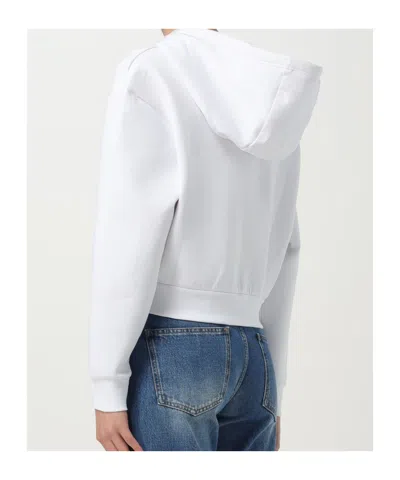Armani Exchange Stretch Bonded Cotton Sweatshirt In White