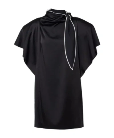 Stella Mccartney Sleeveless Blouse With Bow In Black