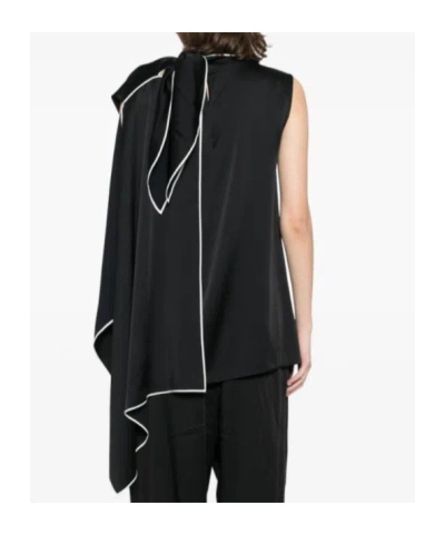 Stella Mccartney Sleeveless Blouse With Bow In Black