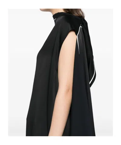 Stella Mccartney Sleeveless Blouse With Bow In Black