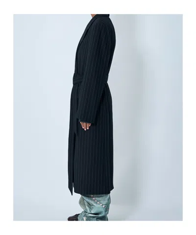 Acne Studios Women Long Coat With Belt At The Waist In Black